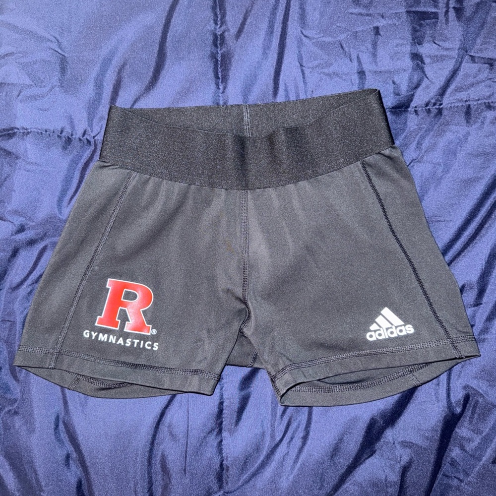 Adidas Women's Black Rutgers gymnastics spandex shorts